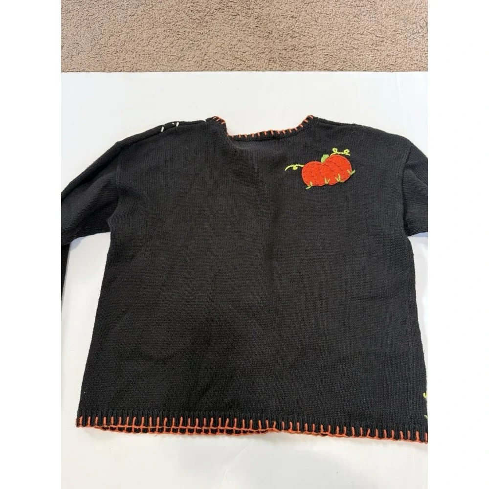 VTG Tiara International Ugly Sweater Cardigan Halloween Childs L  12/14 Buttons